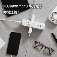 ファーゴ 延長コード 電源タップ AC 4個口 USB付き 1m ホワイト PT1430WH 1個