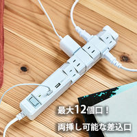 ファーゴ 延長コード 電源タップ AC 12個口 USB付き 1m ホワイト PT160112WH 1個