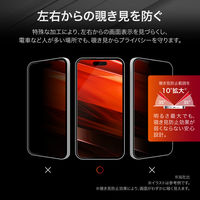 MSソリューションズ iPhone 16 ガラスフィルム全面保護 覗き見防止180° LN-IM24FGFN 1個