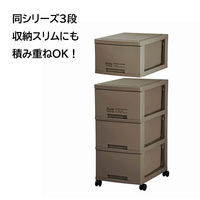 ベストコ 衣装ケース 衣類ケース 収納 1段 スリム ブラウン Boite MA-4033 1個