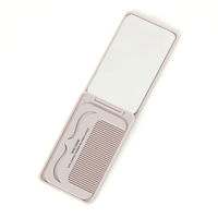 コーム付きコンパクトミラー グレー LAKOLE/ラコレ