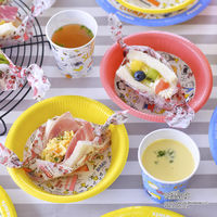 サンナップ スヌーピー レトロパターン ストロングペーパーボウル 650ml 1袋（4個入）