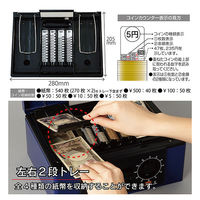 カール事務器 手提げ金庫 キャッシュボックス ブルー B5 CB-8670-B 1台（わけあり品）