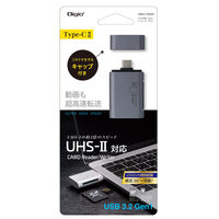 ナカバヤシ Type-Cカードリーダー・ライター UHS-2対応 グレー CRW-C3SD91GY 1個