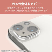 iPhone16/16 Plus カメラフィルム ガラス 全面グリッター グレージュ PM-A24AFLLP6GB エレコム 1個（直送品）