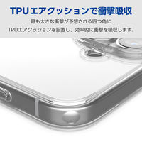 iPhone16 ケース ハイブリッド 衝撃吸収 ストラップホール付 クリア PM-A24AHVCKCR エレコム 1個