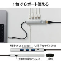 ドッキングステーション タイプC ハブ HDMI 画面オンオフスイッチ USBハブ DST-S060BPSV エレコム 1個（直送品）