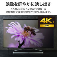 Type-C - HDMI 変換 ケーブル 2m 4K 30Hz 高耐久メッシュ 黒 ECCAC-CHDMI20B エレコム 1個（直送品）