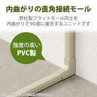 配線カバー モール 接続ユニット 入ズミ 壁用 フラットモール ベージュ LD-GAFR1M エレコム 1個