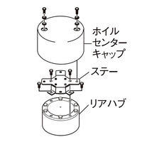 パーマンコーポレーション ホイルセンターキャップ UD 大型トラック リア ひきずり側用 22.5インチ 1275790000 1個（直送品）