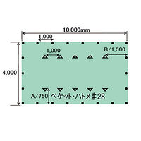 パーマンコーポレーション トラック平シート 合繊 ペケット付 巾4×長さ10m 7620196000 1個（直送品）