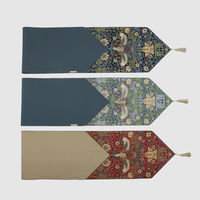 川島織物セルコン モリスデザインスタジオ いちご泥棒 テーブルランナー 350×2400mm ブルーグリーン HN1711_97BG 1枚（直送品）