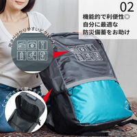 防災セット 2人用 ブルー×イエロー 40L ビッグリュック キャリーカート 寝袋 防災士監修 防災リュック 警戒レベル4（直送品）