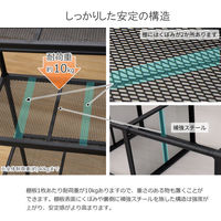 エイ・アイ・エス メッシュラック 4段 幅440×奥行300×高さ1160mm ブラック XMR-4412BK 1台（直送品）