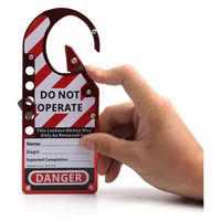 セーフラン安全用品 吊りタグ兼用ハスプ 赤 英語版 J2672 1個（直送品）