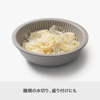 Like-it（ライクイット） 米とぎにも使えるザルとボウル 浅型 グレー 日本製 1個