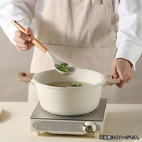 ベストコ CAROTE（カローテ） 穴あき 調理スプーン シリコン 木製 耐熱 アイボリー NM-5046 1個