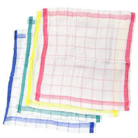 格子おしぼり 抗菌加工 吸水性・手ざわりが良い 綿100% 4色アソート 約34×34cm 1セット（1パック（4枚入）×5）有本カテイ