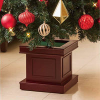 【軒先渡し】ストア・エキスプレス　木製ベース スリムクリスマスツリーセット レッド　高さ180×幅76cm　8736-1640　1セット（直送品）