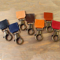 日本紐釦貿易 本革ナスカンパーツ W40×H90mm ネイビー 2個 MAP127-N 1袋2個入/5袋(合計4個)（直送品）