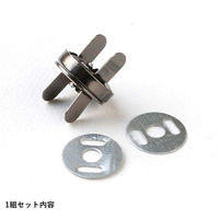 日本紐釦貿易 足折マグネットボタン 差し込みタイプ 18mm ブラックニッケル イブシ 2組入 SM12-BN 1袋2組入/5袋(合計10組（直送品）