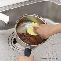 そうじの神様 キッチンスポンジ 極ラクブラシ W 台所用 洗剤不要 茶しぶ・油汚れに 抗菌 オレンジ 日本製 1個 KBセーレン