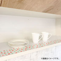 防虫・抗菌加工 食器棚シート 汚れ防止 30×360cm 赤い花 日本製 1個 ワイズ