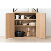 アイリスオーヤマ キッチンキャビネット ナチュラル/ブラック HKC-600 1台（直送品）