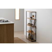 アイリスオーヤマ スリムラック ナチュラル/ブラック HSR-625 1台（直送品）