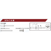 ニッセンリベット 丸頭 ＮＴＡ６-６Ｃ（ＮＴＡ６６Ｃ）ヒノマル　1箱（1000本）（直送品）
