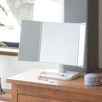 永井興産 メイクアップミラーホワイト 幅430×奥行130×高さ260mm ホワイト NK-2421個