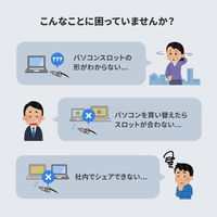 サンワサプライ スロット標準&nano対応セキュリティワイヤー(eセキュリティ・鍵No.1) SLE-91S-1 1本（直送品）