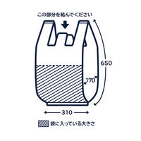 ゴミ袋 取っ手付き 半透明 普通 20L 1セット（1パック（50枚入）×5）厚さ：0.025mm 日本サニパック