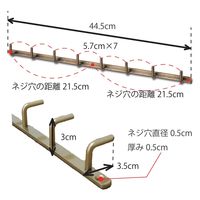 ポッシュリビング アイアンウォールフック 8連 アンティークゴールド W44.5×D3×H3.5cm 63140 1個（直送品）