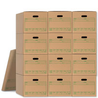 プラス 文書保存箱 ワンタッチストッカー D型フタ式 A4用 書類収納 ダンボール 10枚 40077（わけあり品）