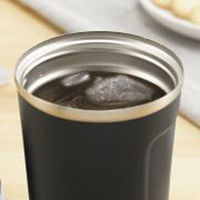 カクセー (パウダーコート)蓋付き真空二重タンブラー 400ml チャコール CC-40C 1個