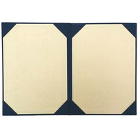 美濃商会 証書ファイル布パットなし紺A4賞状二枚用 9272-08 1セット(1冊×3)