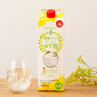 國盛 糖類ゼロのおいしいゆず酒 パック　1L 1セット（1本×6） 中埜酒造　リキュール