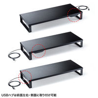 サンワサプライ USBハブ付モニター台(ブラック) MR-LC215BK 1個（直送品）