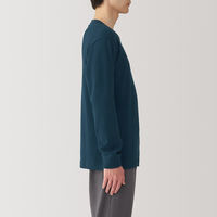 【メンズ】無印良品 紳士 あったか綿 ウールクルーネック長袖Tシャツ 紳士M ネイビー 良品計画