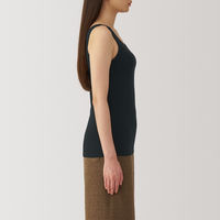 【レディース】無印良品 婦人 あったか綿 ブラタンクトップ 婦人M 黒 良品計画