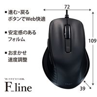 ナカバヤシ 有線静音 5ボタン BlueLEDマウス ブラック MUS-UKF227BK 1個