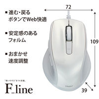 ナカバヤシ 有線静音 5ボタン BlueLEDマウス ホワイト MUS-UKF227W 1個