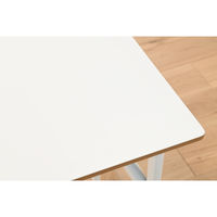 【軒先渡し】HIKARI ワークカフェダイニング ダイニングテーブル DLT-アリカ EX.-Mテンバン WH/ウッドレッグ 1台（直送品）