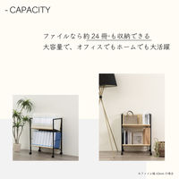 アスカ 木製ファイルワゴン2段 ブラック FWG02BK 1台（直送品）