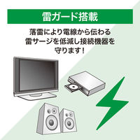 ハート電機サービス 賢く節電ワットメーター付き個別スイッチタップ 2m 6個口 ETA-NWM620-W 1台