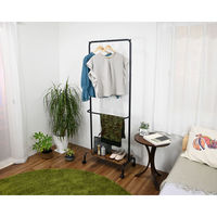 フクダクラフト キャスター付き2段ハンガー HS-C170 VBR 1台（直送品）