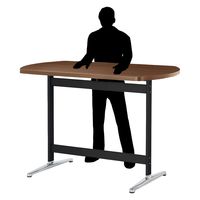 【軒先渡し】ニシキ工業 ハイテーブル 幅1200×奥行750×高さ1000mm ウォールナット ASTT-B1275B-WN 1台（直送品）