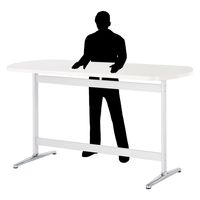 【軒先渡し】ニシキ工業 ハイテーブル 幅1500×奥行750×高さ1000mm オフホワイト ASTT-H1575B-OW 1台（直送品）