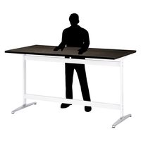 【軒先渡し】ニシキ工業 ハイテーブル 幅1800×奥行750×高さ1000mm ダークウッド ASTT-H1875K-DW 1台（直送品）